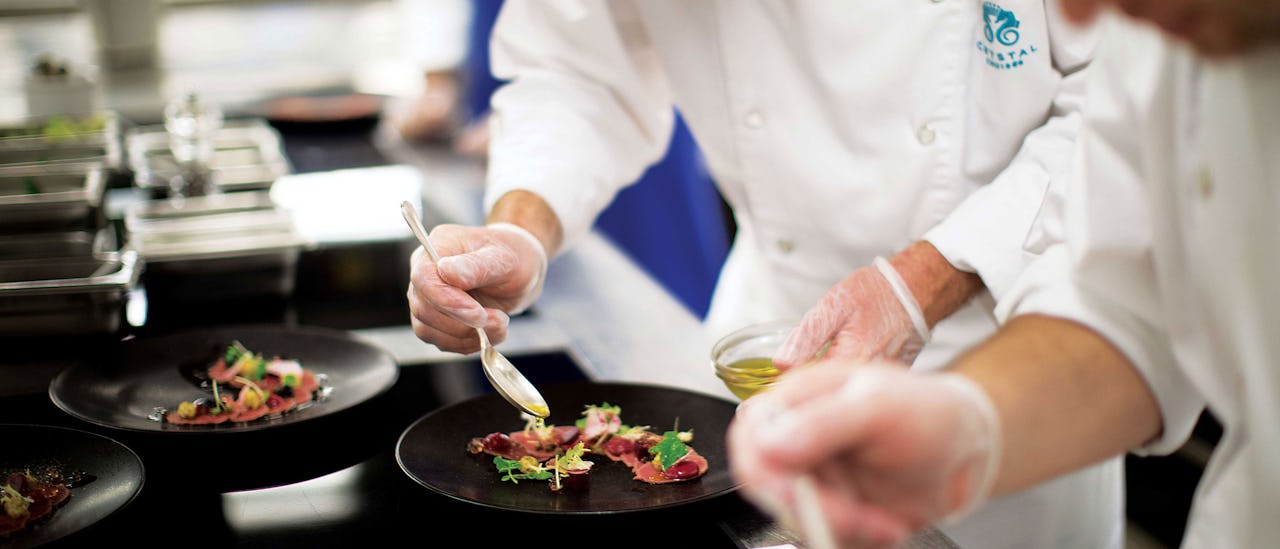 Crystal chefs preparing lunch