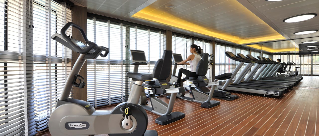 Exercise with a view at the fitness center.