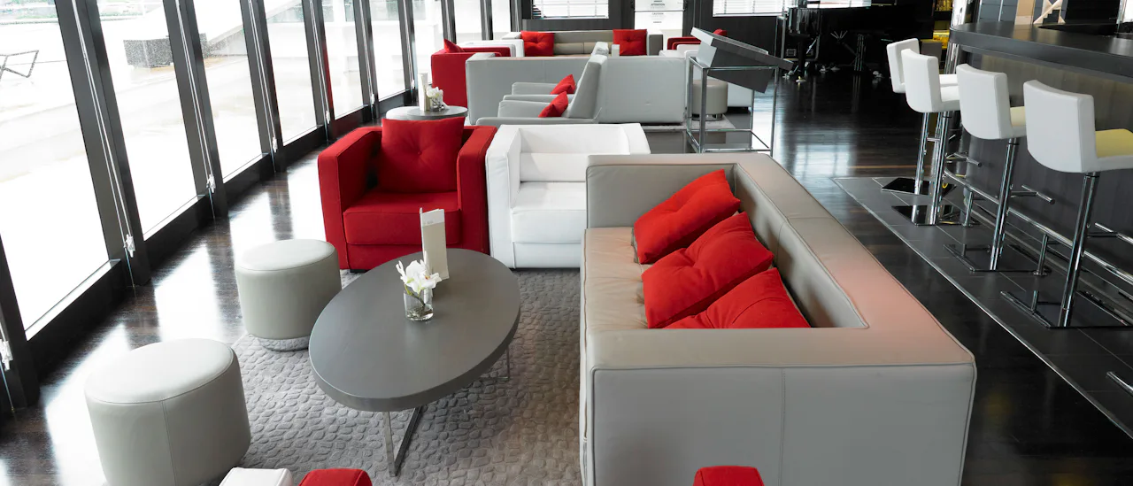 The observation lounge at the top