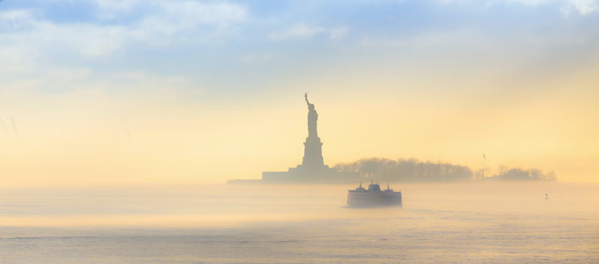 Cruises from New York alongside the statue of liberty
