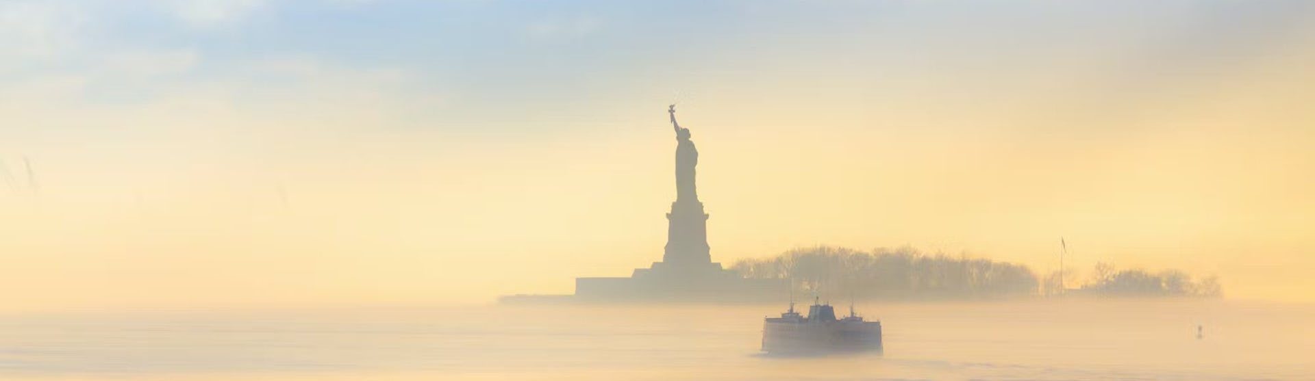 Cruises from New York alongside the statue of liberty